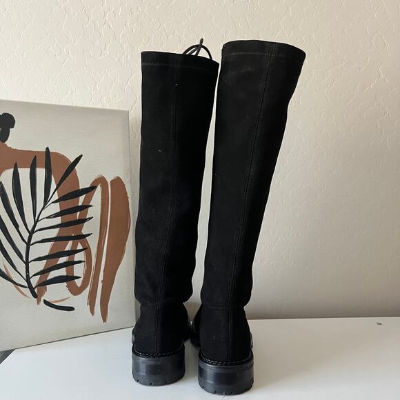 Tuckernuck Black Kyle Lace Up Knee High Suede Leather Lug Boots Size 6 New - Picture 7 of 11